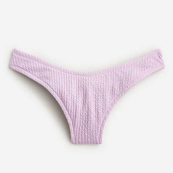 J Crew Textured curved-waist cheeky bikini bottom Medium White‎ - Picture 6 of 6